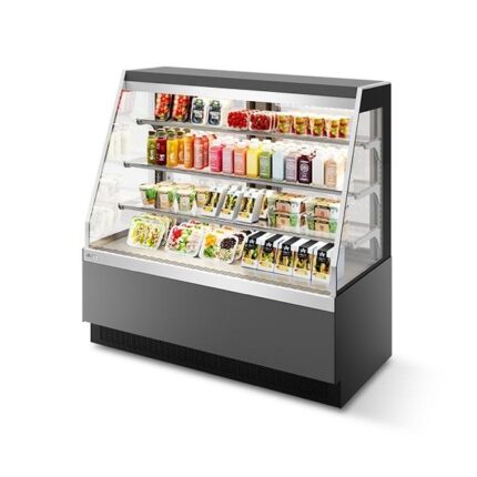 ВИТРИНА КОНДИТЕРСКАЯ VETE KUB OFT 130 СЕРЫЙ МАТОВЫЙ/ШЛИФОВАННАЯ НЕРЖАВЕЙКА