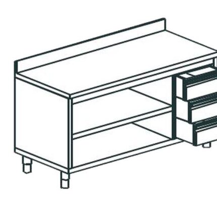 СТОЛ ПРОИЗВОДСТВЕННЫЙ ЗАКРЫТЫЙ С 3-Х СТОРОН APACH CHEF LINE LWC611SH2UDR