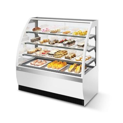 ВИТРИНА КОНДИТЕРСКАЯ VETE LUX 90 БЕЛЫЙ ГЛЯНЕЦ/ШЛИФОВАННАЯ НЕРЖАВЕЙКА