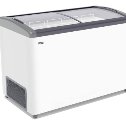 ЛАРЬ МОРОЗИЛЬНЫЙ GELLAR FG 400 E ГНУТОЕ СТЕКЛО СЕРЫЙ