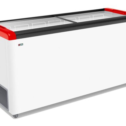 ЛАРЬ МОРОЗИЛЬНЫЙ GELLAR FG 600 С ПРЯМОЕ СТЕКЛО КРАСНЫЙ
