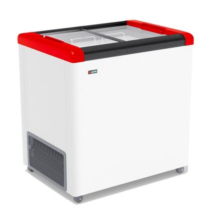 ЛАРЬ МОРОЗИЛЬНЫЙ GELLAR FG 250 С ПРЯМОЕ СТЕКЛО КРАСНЫЙ