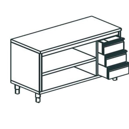 СТОЛ ПРОИЗВОДСТВЕННЫЙ ЗАКРЫТЫЙ С 3-Х СТОРОН APACH CHEF LINE LWC714SH2DR