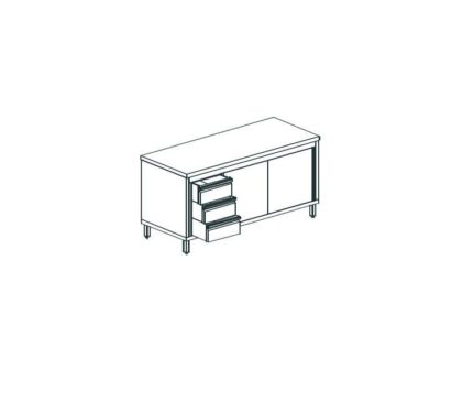 СТОЛ ПРОИЗВОДСТВЕННЫЙ ЗАКРЫТЫЙ APACH CHEF LINE LWC715SH2SDDL