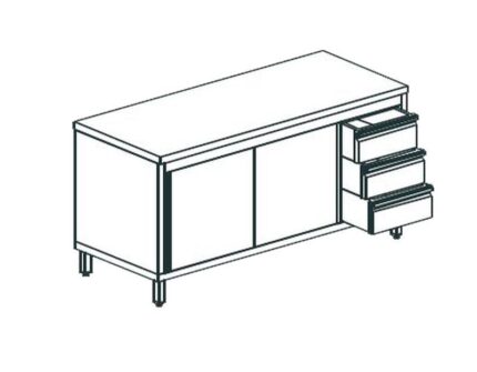 СТОЛ ПРОИЗВОДСТВЕННЫЙ ЗАКРЫТЫЙ APACH CHEF LINE LWC720SH2SDDR