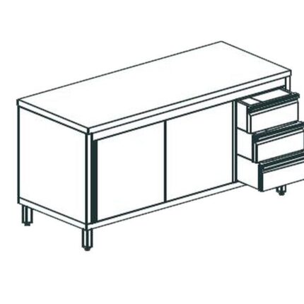 СТОЛ ПРОИЗВОДСТВЕННЫЙ ЗАКРЫТЫЙ APACH CHEF LINE LWC720SH2SDDR