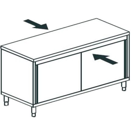 СТОЛ ПРОИЗВОДСТВЕННЫЙ ЗАКРЫТЫЙ СКВОЗНОЙ APACH CHEF LINE LWC717SH2SDPT